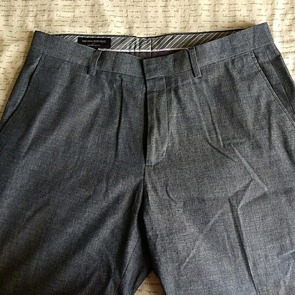 Tailored slim fit blue pants